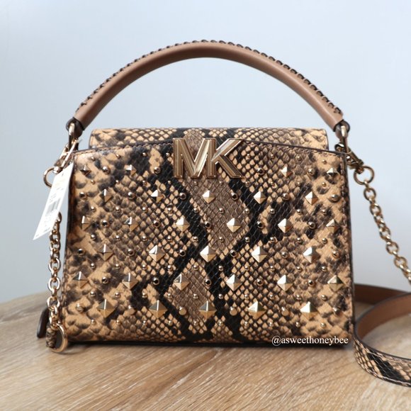*NEW* MICHAEL KORS KARLIE SATCHEL - SNAKE EMBOSSED - Picture 1 of 10